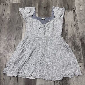Abercrombie & Fitch Babydoll Short Sleeve Light Blue Skater Floral Dress Large
